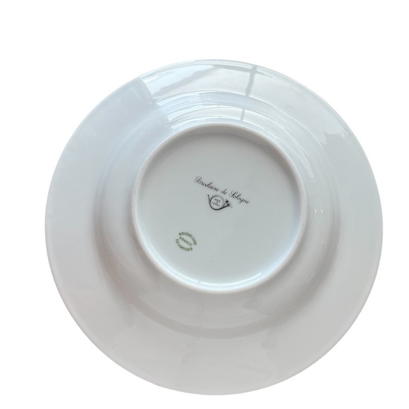 Limoges France Rimmed Soup Bowls Mussels Graphic and Spellout Whimsical FOUR - Picture 3 of 8